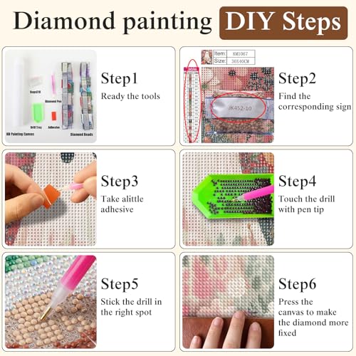 Flower Diamond Painting Kits for Adults Beginners,Dreamy Diamond Art Kits - color: KM1167-1