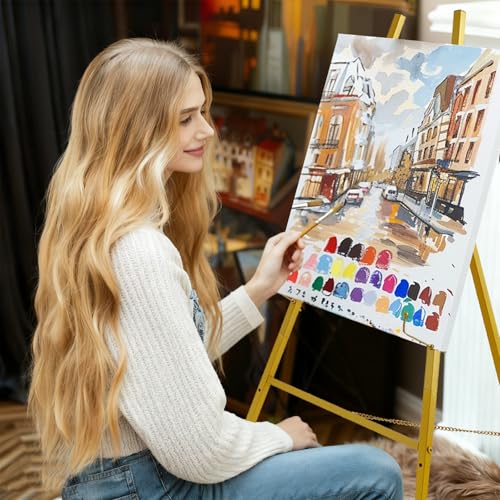 57.1" Gold Easel Stand for Sign,Tall Heavy Duty Display Easel - size: high--57.1"