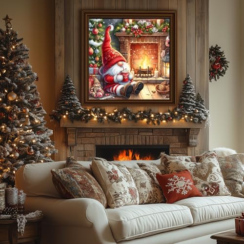Christmas Paint by Number Kits for Adults, Paint by Numbers Kit for Adults | Gnome Paint by Number Kits for Adults 16x20 Inch, Acrylic Paint, DIY Crafts for Adults, Gifts or Home Wall Decor, Frameless - color: Gnome 2