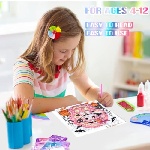 Cat Diamond Art Painting Kits for Kids with Frame Ages 4-8-12 (7x7 inch) - color: CC1208