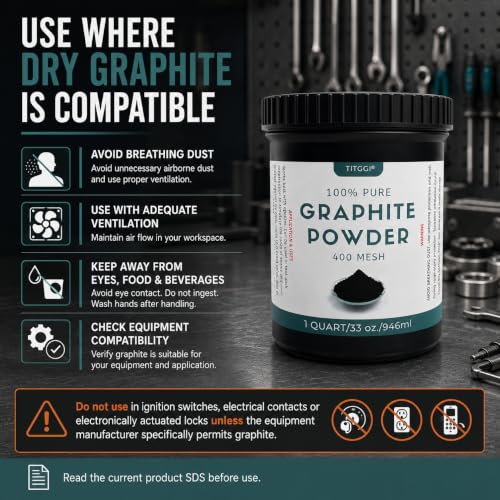 TITGGI 1 Quart Graphite Powder for Locks, Bearings and Dry Lubrication - style: 1 Quart Graphite Powder