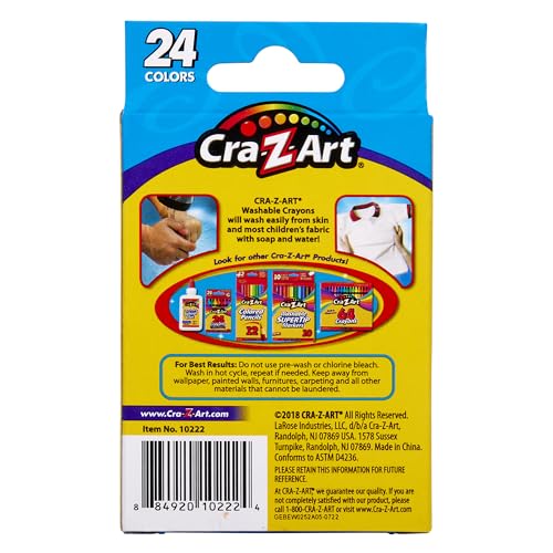 Cra-Z-Art Washable Crayons, 24 Count, for Kids Back to School Supply List Essential - size: 24 Count (Pack of 1)