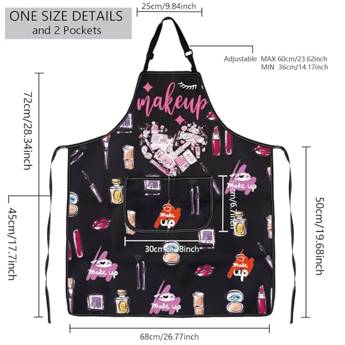 MBMSO Makeup Artist Aprons with Pockets Makeup Apron for Artist Esthetician Gift Cosmetology Student Gift Aprons - color: Makeup Artist Apron-black