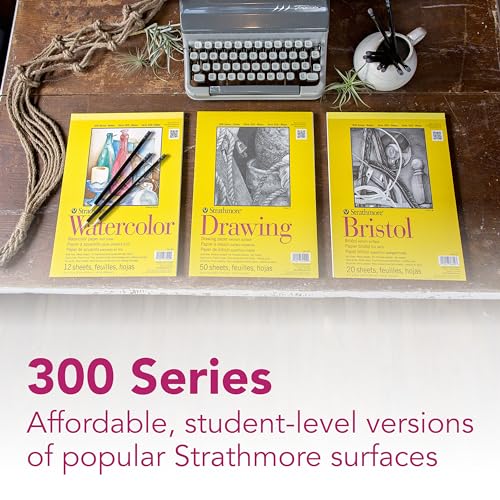 Strathmore 300 Series Sketch Pad, 9x12 inch, 100 Sheets, Glue Bound - Artist Sketchbook for Drawing, Illustration, Art Class Students (Pack of 12) - size: 9x12 inch (Pack of 12)