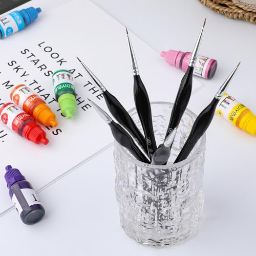 6PCS Detail Paint Brushes, Professional Fine Tip Paint Thin Miniature Brush, Small Artist Micro Paint Brushes for Acrylic Watercolor Oil Numbers Painting Models Detailing