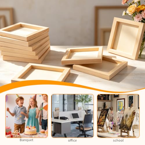 FSWCCK 10 Pack 7 x 7 inch Wood Panel Boards, Unfinished Wood Canvas Panels for Crafts, Painting Canvas, DIY Art Projects, Pouring, Arts Use with Oils, Acrylics - size: 7"X 7" 10 Pack