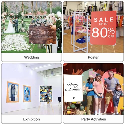 Easel Stand for Sign 63'' Art Easels for Display Wedding Welcome Poster Stand Portable Floor Metal Easel Gold