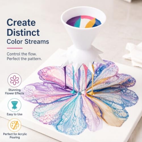 White Paint Pouring Split Cup Strainer Tool for Fluid Art | DIY Acrylic Crafts, Paint Strainer, Fluid Art Tool, Pouring Cup, Craft Accessory