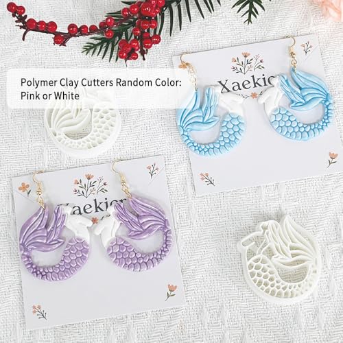 Xaekicr Dragon Mermaid Polymer Clay Cutters Set – Fantasy Clay Earring Cutters for DIY Jewelry Making – Polymer Clay Molds and Clay Tools - color: I color