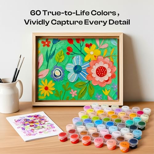 Caydo 3 Pack Custom Paint by Numbers Kit for Kids | Turn Your Photo into A3 Paint Templates via App with 60-Color Acrylic Set and 3 Blank Canvases for Craft Gift & Home Activity - size: 11.7"x16.5" without Frame