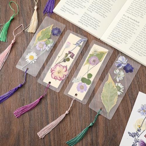 Fuyoooo 376 Pcs Pressed Flower Bookmark Kit,Purple,2 x 6 Inch - color: Purple, size: 2 x 6 Inch