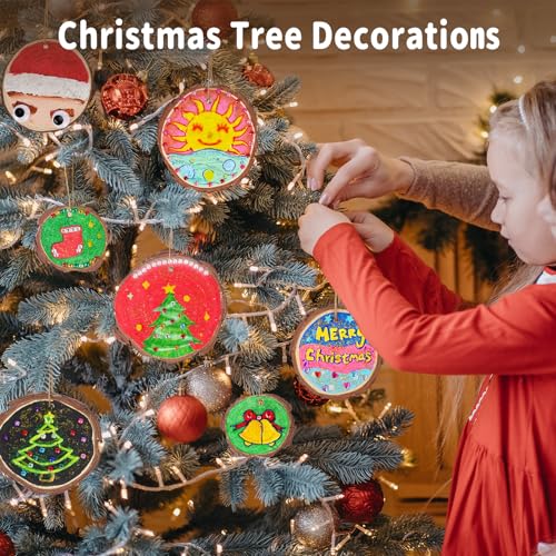 EPUMP Wood Painting Kit for Girls 8-12: Glow in The Dark Wood Arts and Crafts Supplies Kit for Kids 6-8 - Creative Paint Drawing Toys Easter Gifts for 6 7 8 9 10 11 12 Year Old - color: Wooden Painting Kit - HighEnd