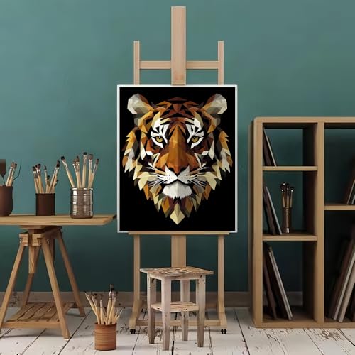 Natuyalo Paint by Numbers for Adults Tiger Totem, Paint by Numbers Kit on Canvas for Beginners, Abstract Animals Painting Art Craft Set, 3 Paintbrushes and Acrylic Paint 16x20 Inch - color: ART-13