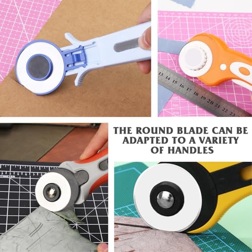 ZMAAGG Rotary Cutter Blades, 10 PCS 45mm Rotary Blades with Storage Case | Rotary Cutter Blades 45mm for Cut fabric, Wool, Felt, Leather, Rotary Cutter for Sewing, Quilting Fabric, Artwork