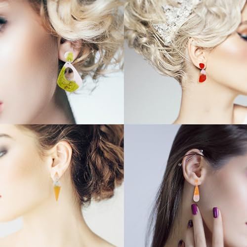 7Pcs Earring Resin Silicone Molds with 40 Earring Hooks, Epoxy Resin Jewelry Molds Silicone Set for Casting Irregular Shape Mold for Earrings Pendant Necklace Bracelet Keychain (7 Pcs-Small) - size: 7 Pcs-small