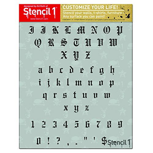 Stencil1 Old English Font Stencil 1/2" Alphabet Letters Painting Craft - size: 1/2" Letters
