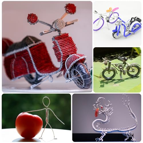 HARFINGTON 20 Gauge Aluminum Craft Wire 0.8mm 98.5ft Flexible Bendable Anodized Metal Jewelry Sculpting Wire for Jewelry Making Modelling Craft DIY, Red - color: Red, size: 30M x 0.8mm