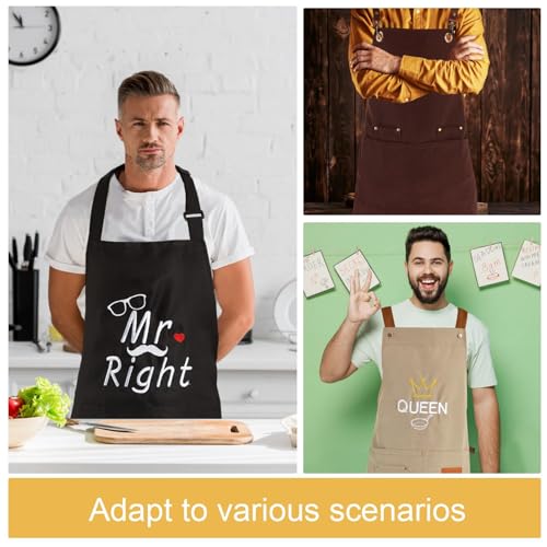 2 Pack Kitchen Cooking Aprons, Adjustable Bib Soft Chef Apron with 2 Pockets for Men Women - color: Black