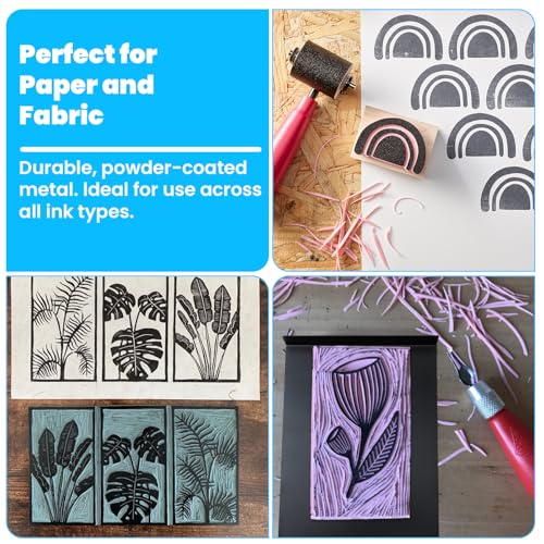 4 Pcs Bench Hook Metal Inking Plate for Block Printing, Bench Inking Plate 9 x 7 x 1 Inches, Linoleum Printmaking Block Stop Ink Plate Printing Supplies Bench Hook Printmaking Tool for Linocut Carving - size: 4 Pcs
