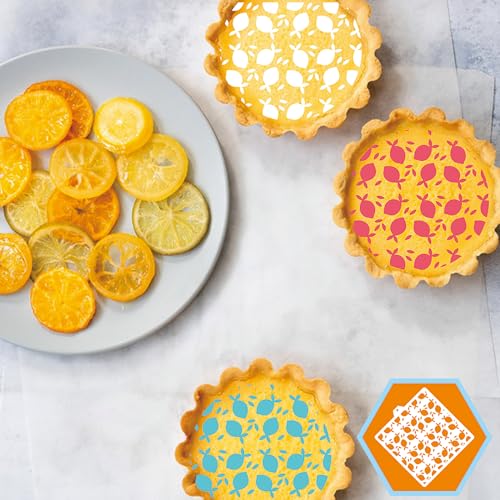 Stencil Genie 16 Pcs 5.5x5.5in Baking Stencils for Royal Icing, Airbrush; Sugar Cookies; Craft Painting - style: Flowers