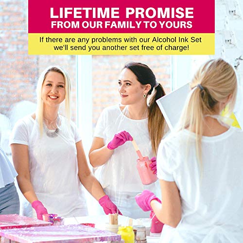 Alcohol Ink Set – New Improved Formula – 24 Highly Saturated, Fast-Drying, Permanent Inks for Epoxy Resin, Tumblers, Fluid Art Painting, Glass, Metal, and More