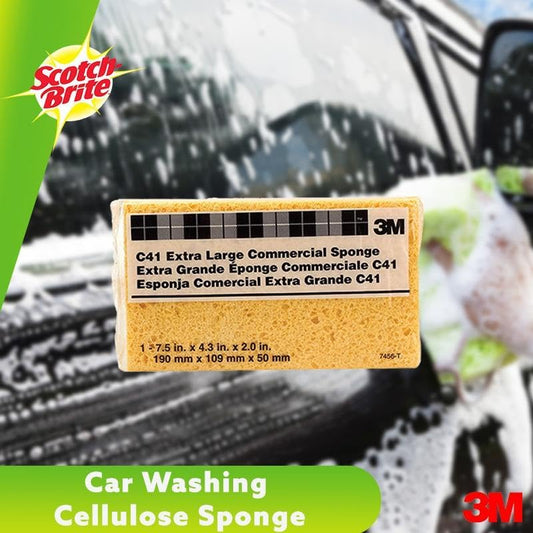 3M Extra Large Commercial Sponge – Durable, Highly Absorbent Cleaning Sponge for Heavy-Duty Tasks | Highly Absorbent, 7.5 In. x 4.3 In. x 2 In., Resists Tearing, For Heavy-Duty Multi-Surface Cleaning