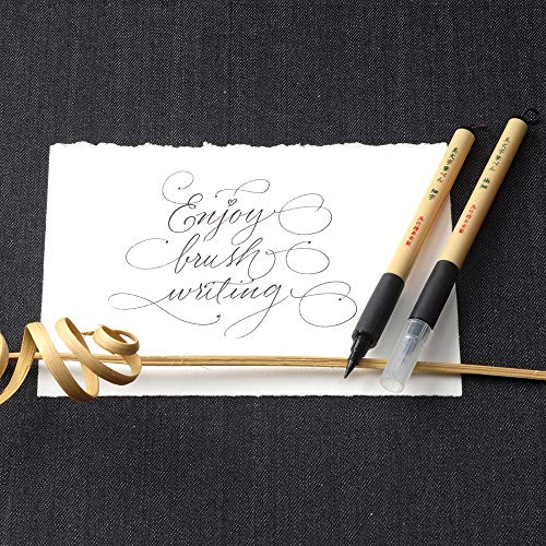 Kuretake Bimoji Felt Tip Brush Pen for Manga/Calligraphy, Superfine Tip (XT1-10S) - style: Superfine Tip