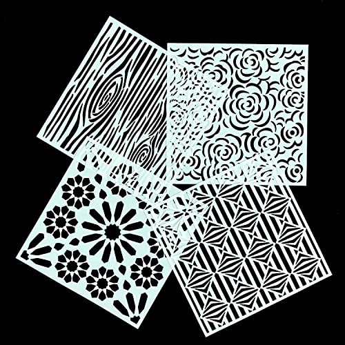 32 Pieces Geometric Stencils 8 x 8 Inch Painting Templates Mandala Stencil for Scrapbooking Cookie Tile Furniture Wall Floor Decor Craft Drawing Tracing DIY Art Supplies - size: 8inch-2