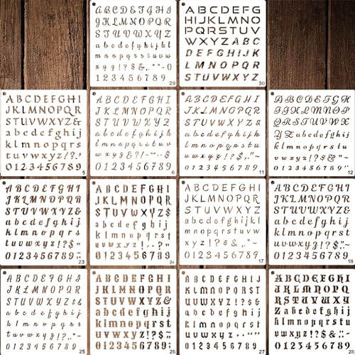 1/2 Inch Letter Stencils for Painting, 30 Pcs Reusable Small Alphabet Letters and Numbers Stencil for Bullet Journaling Crafts Projects