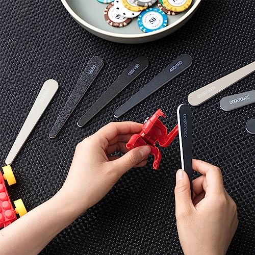 Honoson 40 Pcs Polishing Sticks Sanding Sticks for Plastic Models Metal Wood Buffing Sanding Tools Sandpaper Polishing Accessories Mini Finger Sander(Drop) - style: Drop