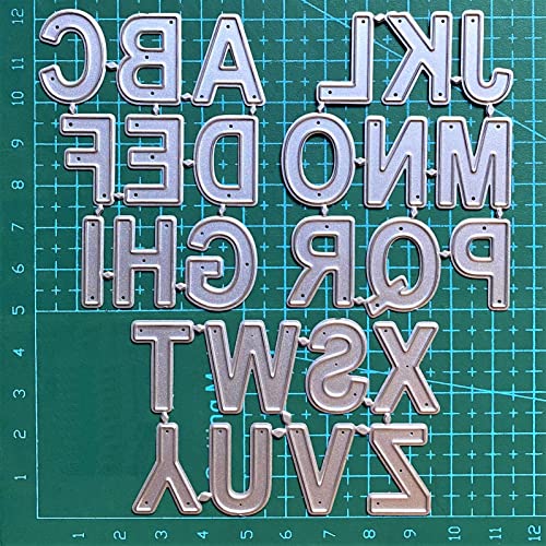 Metal Cutting Dies 26 Capital Alphabet Dies Letters for Card Making Stencil Embossing Tool Scrapbooking DIY Etched Craft Dies - style: Capital letters