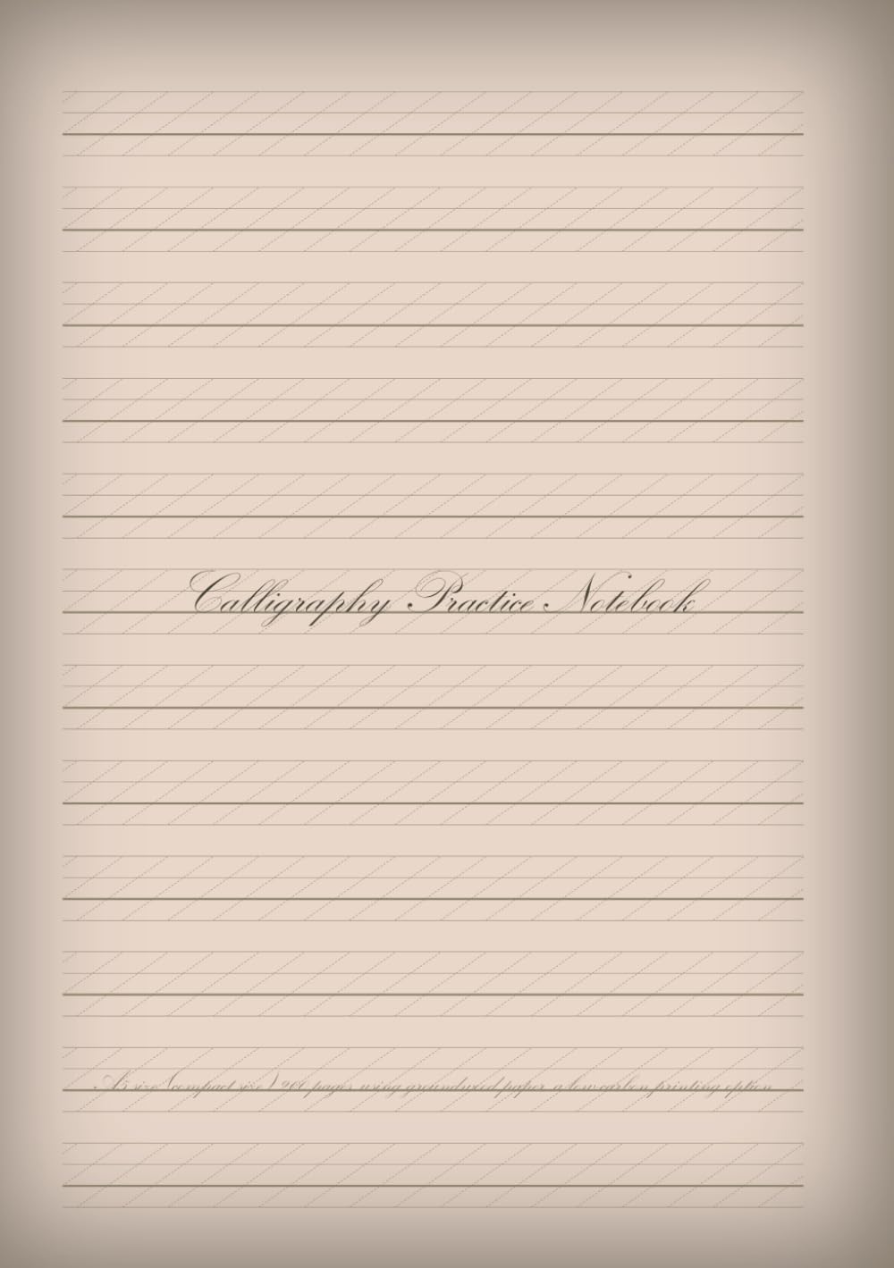 Calligraphy Practice Notebook A5 size (compact size) 200 pages, using groundwood paper, a low-carbon printing option