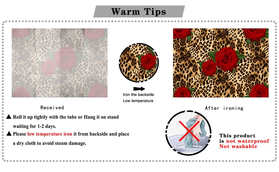 7x5ft Leopard Print Rose Backdrop Red Flower Cheetah Pattern Photography Background Sexy Glam Party Banner for Women Birthday Girls Night Club Decor Photo Booth Wall Decoration