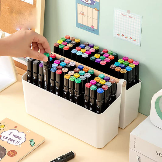 Art Supply Caddy Organizer with Handle,Teacher Tool Storage with Divider | Adjustable,Portable Storage Bin for School Caddy,Makeup Caddy,Sewing Basket,Marker Organizer,Colored Pencil Holder - color: Pink Divider