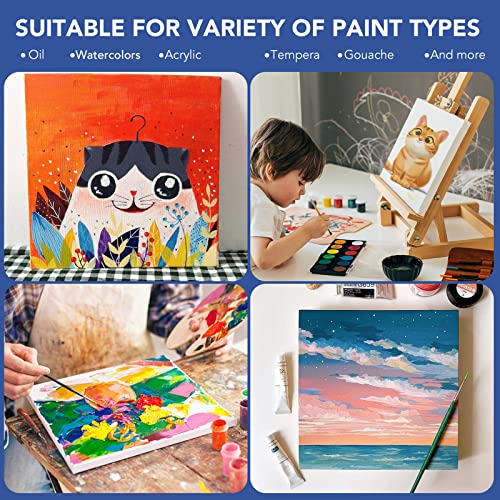Stretched Canvases for Painting, 8PCS Multi Pack Square Canvas 4×4”, 6×6”, 8×8”, 10×10”(2 of Each), Acid-Free Wood Frame Blank Canvas, Art Canvas Pre Primed for Acrylic, Oil Painting, Tempera. - size: 8 Packs - 4 Sizes (2 of Each)