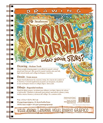 Strathmore Wire Bound Visual Journal, 100 lb. Drawing Paper, 9 X 12 inches, 42 Sheets (460-9) - size: 9x12, style: Drawing