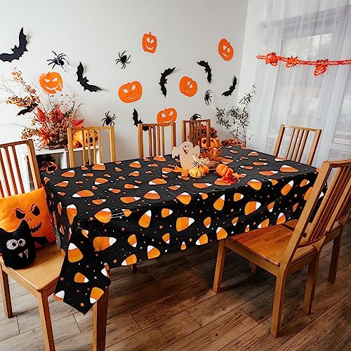 durony 2 Pieces Halloween Candy Corn Disposable Tablecloths 108 x 54 Inch - style: Halloween