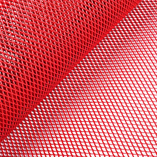 AggAuto Universal 40"x13" Car Grill Mesh 4x8mm Rhombic Hole Red | Aluminum Alloy Automotive Grille Insert Bumper, One of the Most Multifunctional Shape Grids 100x33cm - size: 4x8mm Rhombus - Red