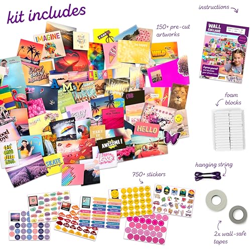 Wall Collage Kit for Teen & Tween Girls - Teenage Girl Room Decor 10 11 12 13 14 15 16 Year Old Girl Gifts – 1000+ Piece DIY Crafts Kit 10-16 Years - Birthday Gifts for Teen Girls Trendy Stuff Ideas