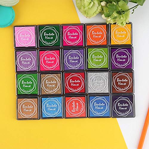 Dizdkizd Finger Craft Ink Pads, 20 Colors Craft Ink Pads for Rubber Stamps, Paper, Scrapbooking, Wood, Fabric, Best Gift for Kids - color: Set B