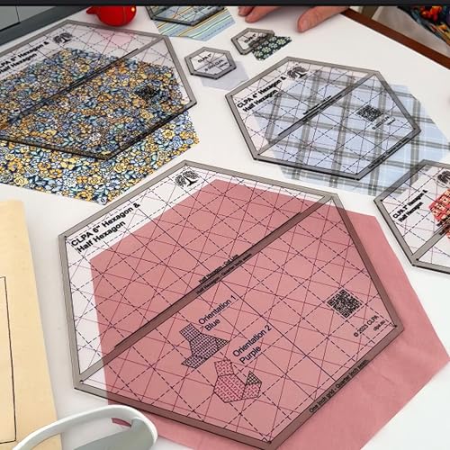 6" Hexagon Templates, for Quilting and English Paper Piecing - style: 6" Hexagon