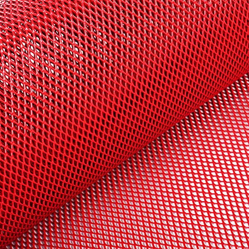AggAuto Universal 40"x13" Car Grill Mesh 3x6mm Rhombic Hole Red | Aluminum Alloy Automotive Grille Insert Bumper, One of the Most Multifunctional Shape Grids 100x33cm - size: 3x6mm Rhombus - Red