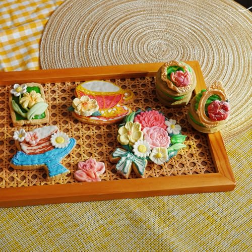 Flower Fondant Mold for Air Dry Clay Crafts 14-Cavity - color: Flower (Orchid Wisteria Dahlia) 14-cavity #5592
