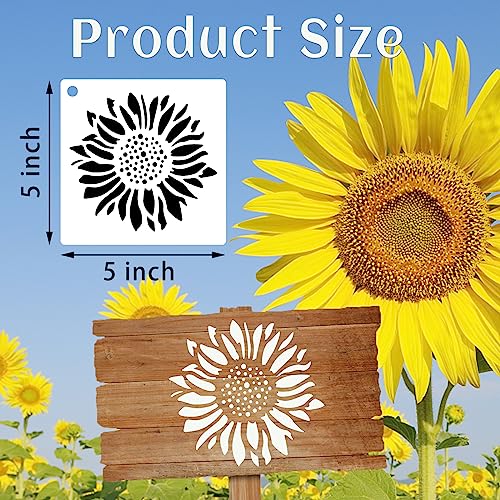 80 Pcs 5 x 5 Inch Stencils for Painting on Wood, Reusable Flower Butterfly Stencils Bird Plastic Bee Wall Stencil DIY Craft Template for Wall Home Decor - style: Flower