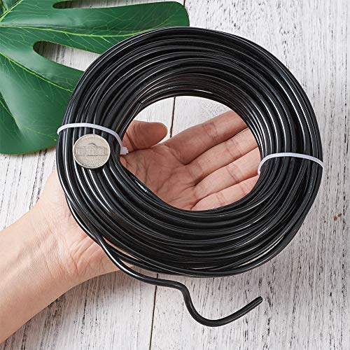 52 Feet 4mm Black Aluminum Wire Bendable Metal Craft Wire for Beading Sculpting Jewelry Making - color: Round-Black, size: 4mm