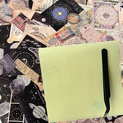 TIYPKE 200pcs Aesthetic Stickers - Vintage Scrapbook Stickers for Journaling, Bullet Journals, Scrapbooking, Space & Moon Themes