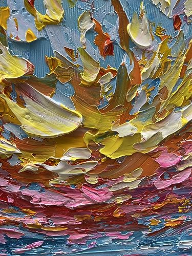 Limiyer Art 40x28 Inch hand-painted sea Sunrise landscape Modern Abstract Oil Painting Large Canvas art Hall Bedroom Office Wall Decoration - color: YI030