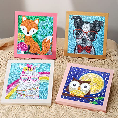 CHWGLFGG 6 Pack Cute Animals Diamond Art Kits for Adults Beginners 6x6inch - color: 6 PACK-A