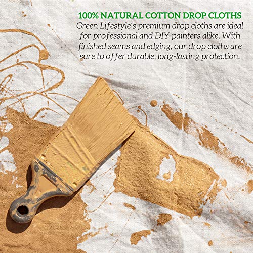 All Purpose Canvas Drop Cloths - Drop Cloth for Painting, Floor Cover, Heavy Duty Protection for Furniture & Surfaces, Reusable Painters Canvas Tarp for Renovation (2 Pack 4x5) - size: 2 Pack - 4x5