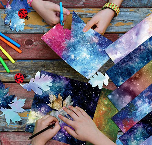 YASMEN Scrapbook Paper Pad, 24 Sheets Celestial Themed Mixture Colored Paper, 6"×6” Space Galaxy Cardstock Pads for Card Making,Designer Junk Journal, Planners, Background Borders Greeting Cards - color: Starry Sky - 6×6